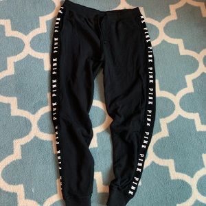 PINK Black drawstring sweatpants